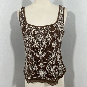 JTB Tank Top Womens Large Floral Lace Artsy Festival‎ Y2K